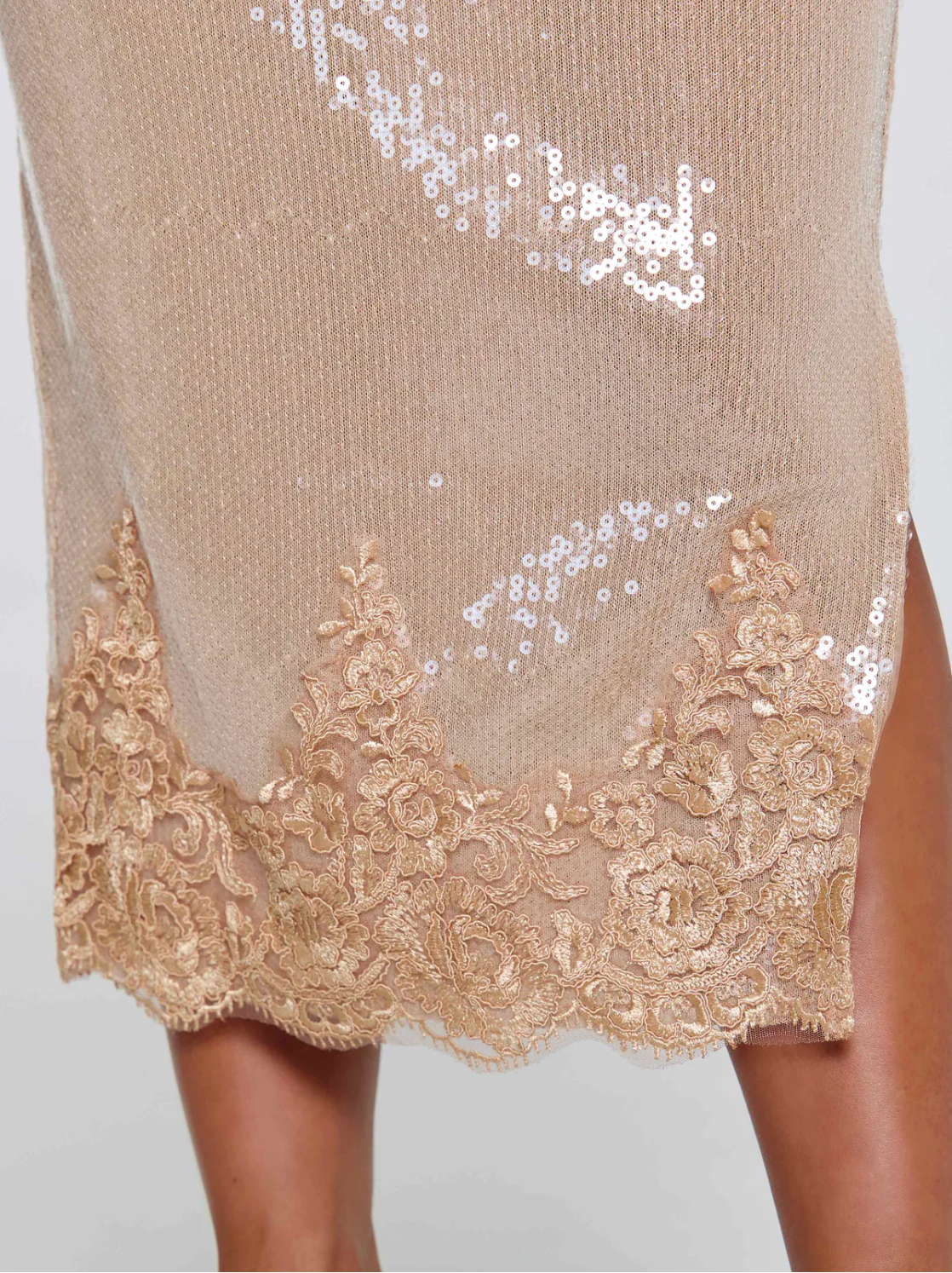 SAELA SET TOP AND MIDI SKIRT BEIGE